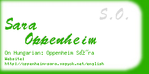 sara oppenheim business card